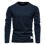 Crewneck Long-Sleeve Slim Fit T-Shirt // Navy (M)