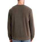 Crewneck Long-Sleeve w/ Ribbed Cuff & Hem Sweatshirt // Army Green (XS)