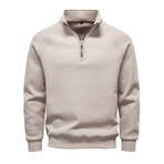 Quarter-Zip Long-Sleeve Sweatshirt // Apricot (XL)