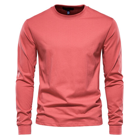 Crewneck Long-Sleeve Cuffed T-Shirt // Red (XS)