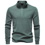 Quarter-Zip Long-Sleeve T-Shirt // Green (XS)