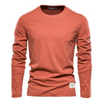 Crewneck Long-Sleeve Slim Fit T-Shirt // Brick Red (M)