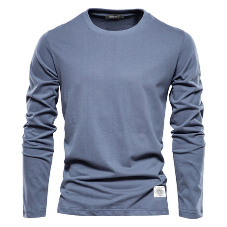 Crewneck Long-Sleeve Slim Fit T-Shirt // Light Blue (XS)