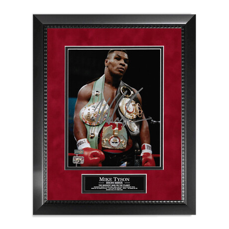 Mike Tyson // Signed Photo + Framed // Belts // Blackout