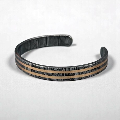 The Love Cuffs // Hand-Forged Damascus Steel