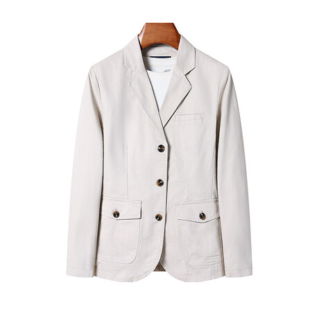 3-Buttons Single-Breasted Casual  Blazer // Milky (XS)