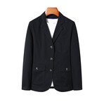 3-Buttons Single-Breasted Casual Blazer // Black (XS)