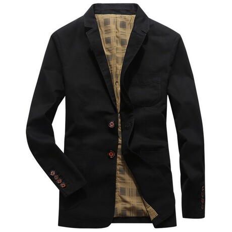 2-Buttons Single-BreastedCasual Blazer // Black (XS)