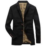 2-Buttons Single-BreastedCasual Blazer // Black (S)