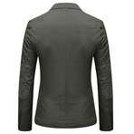 2-Buttons Single-BreastedCasual Blazer // Army Green (L)