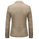 2-Buttons Single-BreastedCasual Blazer // Beige (S)