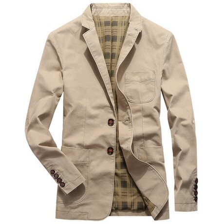2-Buttons Single-BreastedCasual Blazer // Beige (XS)