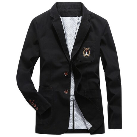 2-Buttons Single-BreastedSports Blazer // Black (XS)