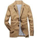 2-Buttons Single-BreastedSports Blazer // Khaki (S)