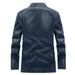 2-Buttons Single-Breasted Denim Blazer // Dark Blue (XS)