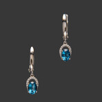 Genuine Sterling Silver London Blue Topaz Earring // v.2