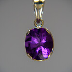 Genuine Sterling Silver Amethyst Gemstone Pendant with 18" Sterling Silver Chain // v.5