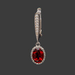 Genuine Sterling Silver Rhodolite Garnet Earring // v.2