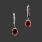 Genuine Sterling Silver Rhodolite Garnet Earring // v.2