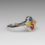 Genuine Gemstone Sterling Silver Ring // Size 7