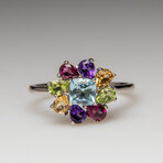 Genuine Gemstone Sterling Silver Ring // Size 8