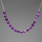 Genuine Sterling Silver Amethyst Necklace