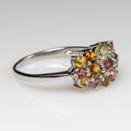 Genuine Gemstone Sterling Silver Ring // Size 7.5