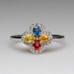 Genuine Gemstone Sterling Silver Ring // Size 7