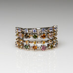 Genuine Tourmaline Gemstone Sterling Silver Ring // Size 8