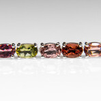 Genuine Tourmaline Gemstone Tennis Bracelet in .925 Sterling Silver