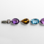 Genuine Sterling Silver Multi-Gemstone Bracelet