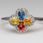 Genuine Gemstone Sterling Silver Ring // Size 7