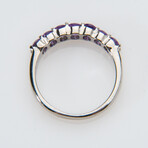 Genuine Amethyst Gemstone Sterling Silver Ring // Size 7 // v.3