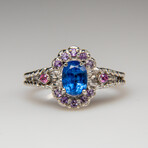 Genuine Gemstone Sterling Silver Ring // Size 6.5