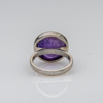 Genuine Amethyst Gemstone Sterling Silver Ring // Size 6 3/4 // v.1