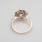 Genuine Gemstone Sterling Silver Ring // Size 8