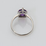 Amethyst Gemstone Sterling Silver Ring // Size 9
