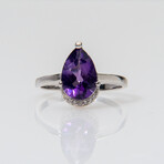 Amethyst Gemstone Sterling Silver Ring // Size 9