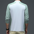 1/4 Zip-Up Long-Sleeve Raglan T-Shirt // Light Gray (XL)