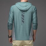 Hooded Long-Sleeve w/ Back Logo T-Shirt // Light Green (S)