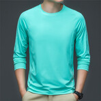 Crewneck Long-Sleeve Stitched T-Shirt // Light Green (XS)