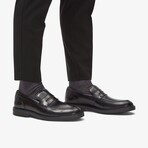 Aldwin Step Leather Loafer // Black (US: 7)