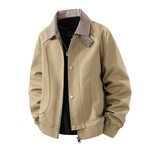 Collared Bomber Jacket // Khaki (2XL)