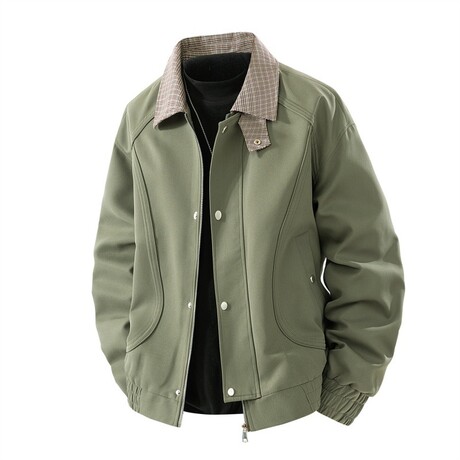 Collared Bomber Jacket // Army Green (XS)