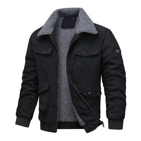 Corduroy Flight Jacket // Black (XS)
