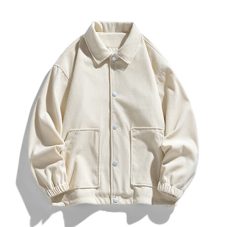 Button-Up Corduroy Oversized Jacket // Apricot (XS)