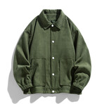 Button-Up Corduroy Oversized Jacket // Army Green (XS)