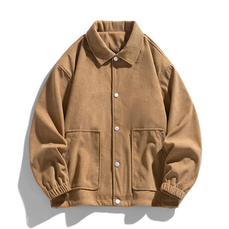 Button-Up Corduroy Oversized Jacket // Caramel (XS)
