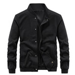 Button-Up Textured Jacket // Black (S)