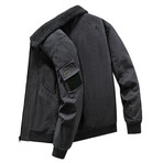 Corduroy Fleece-Lined Jacket // Dark Gray (L)